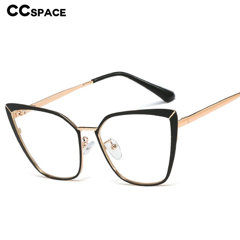 CCspace Unisex Full Rim Square Cat Eye Alloy Frame Eyeglasses 48104 Full Rim CCspace