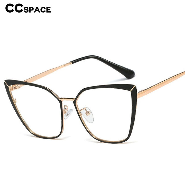 CCspace Unisex Full Rim Square Cat Eye Alloy Frame Eyeglasses 48104 Full Rim CCspace