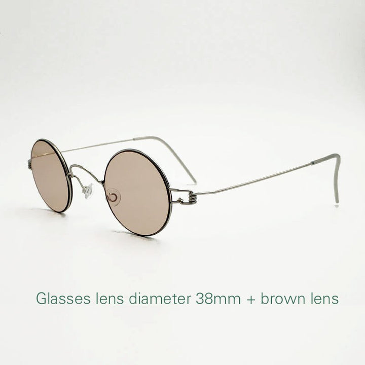 Yujo Handcrafted Screwless Round Stainless Steel Eyeglasses Y001 Full Rim Yujo