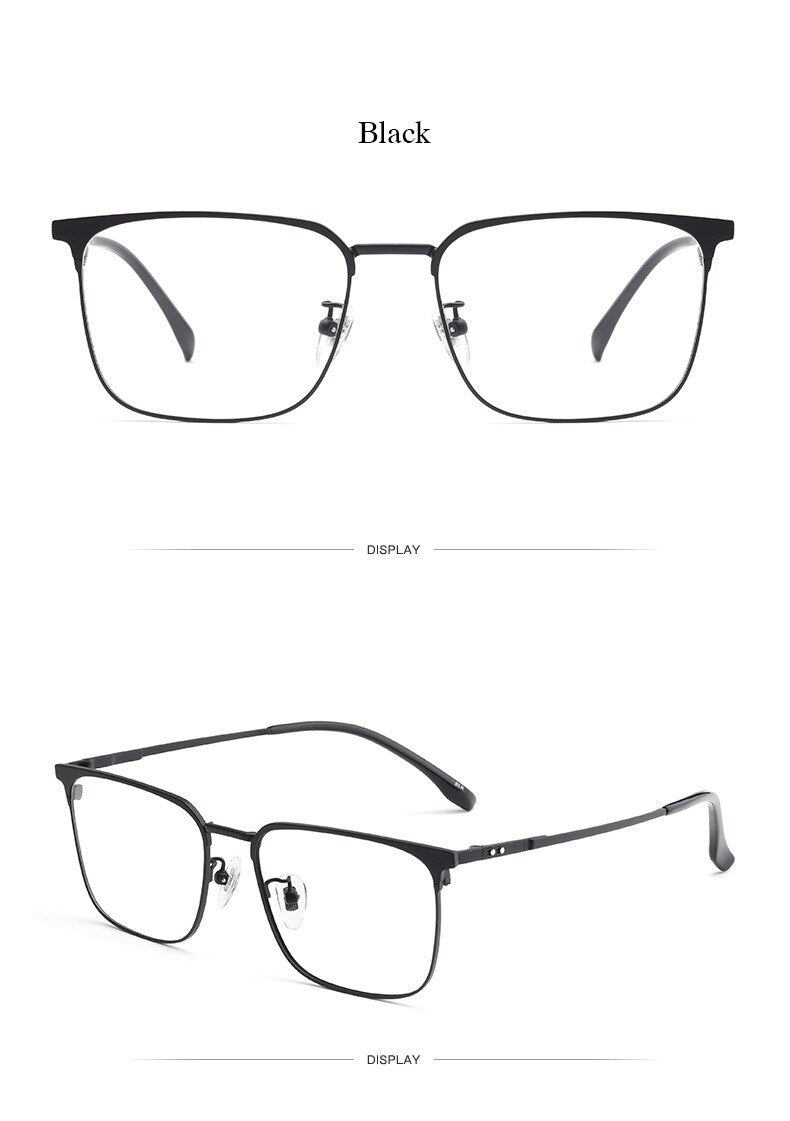 Hotochki Men's Semi Rim Beta Titanium Alloy IP Plated Frame Eyeglasses 80092 Semi Rim Hotochki