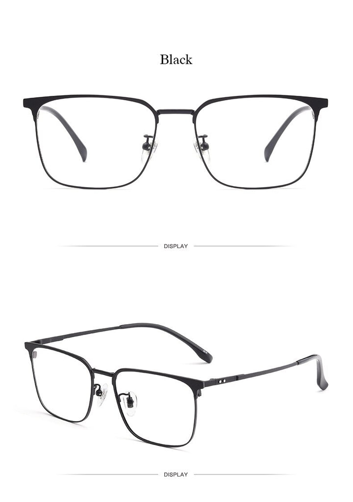 Hotochki Men's Semi Rim Beta Titanium Alloy IP Plated Frame Eyeglasses 80092 Semi Rim Hotochki