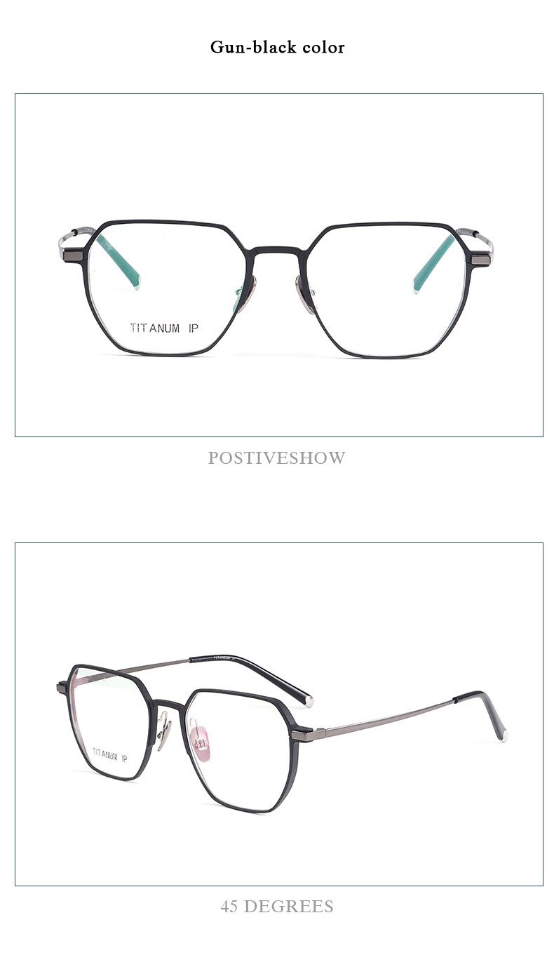 Hotochki Unisex Full Rim Titanium Alloy IP Plated Frame Eyeglasses 66004 Full Rim Hotochki