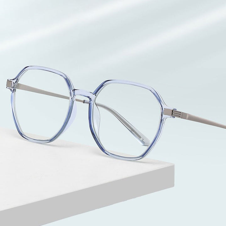 Handoer Unisex Full Rim Polygonal Round Tr 90 Eyeglasses Tr2330 Full Rim Handoer