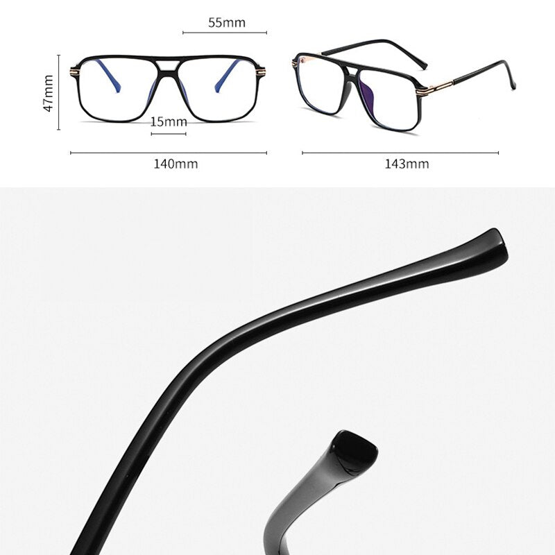 Handoer Unisex Full Rim Round Square Double Bridge Tr 90 Eyeglasses 260 Full Rim Handoer