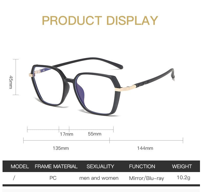 Hotony Women's Full Rim Geometric Acetate Frame Eyeglasses 1530 Full Rim Hotony