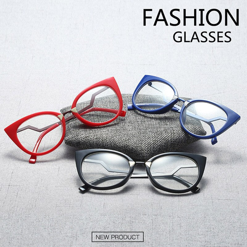 Hotony Women's Full Rim Cat Eye Acetate Frame Eyeglasses 97320 Full Rim Hotony