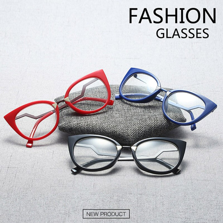 Hotony Women's Full Rim Cat Eye Acetate Frame Eyeglasses 97320 Full Rim Hotony