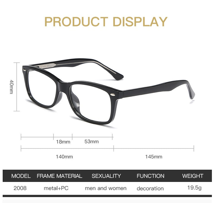 Hotony Women's Full Rim Square Acetate Frame Eyeglasses 2008 Full Rim Hotony