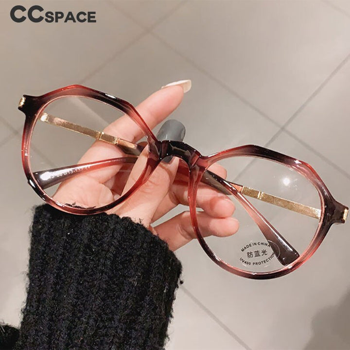CCspace Unisex Full Rim Square Round Tr 90 Titanium Frame Eyeglasses 46870 Full Rim CCspace