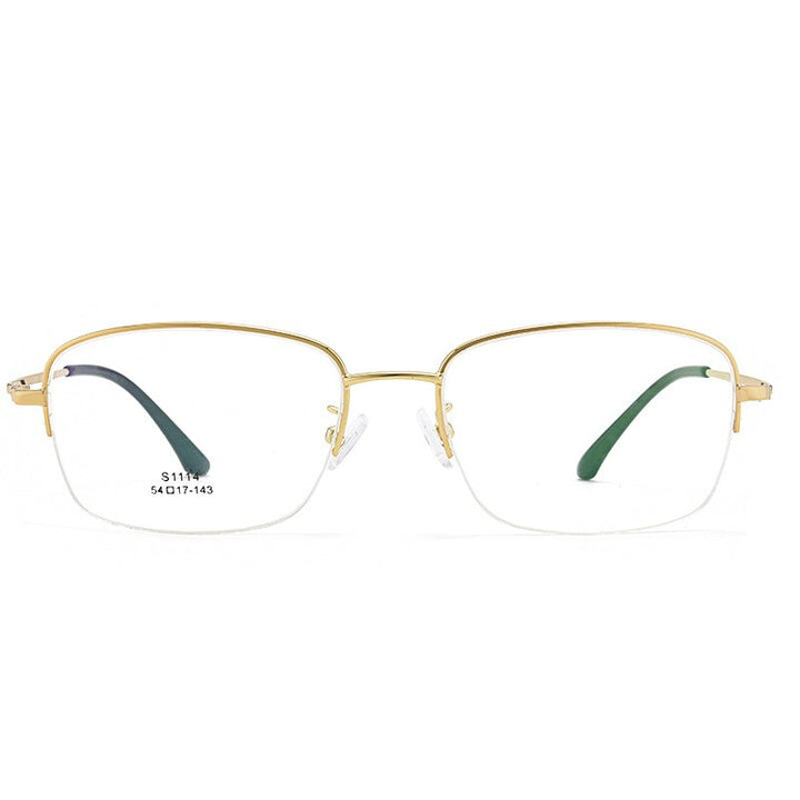 Men's Semi Rim IP Electroplated Titanium Alloy Frame Eyeglasses Zt1114 Semi Rim Bclear
