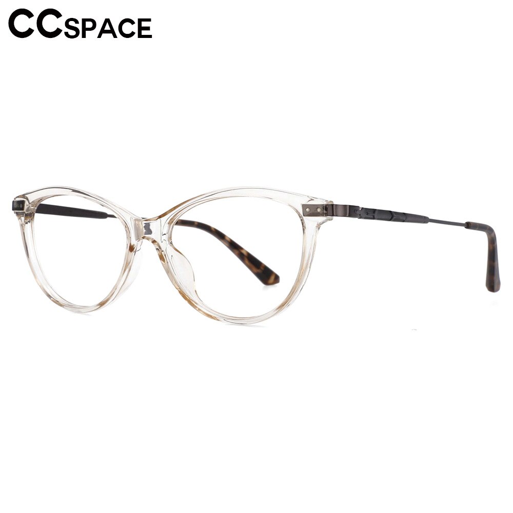 CCspace Unisex Full Rim Cat Eye Tr 90 Titanium Frame Eyeglasses 53754 Full Rim CCspace