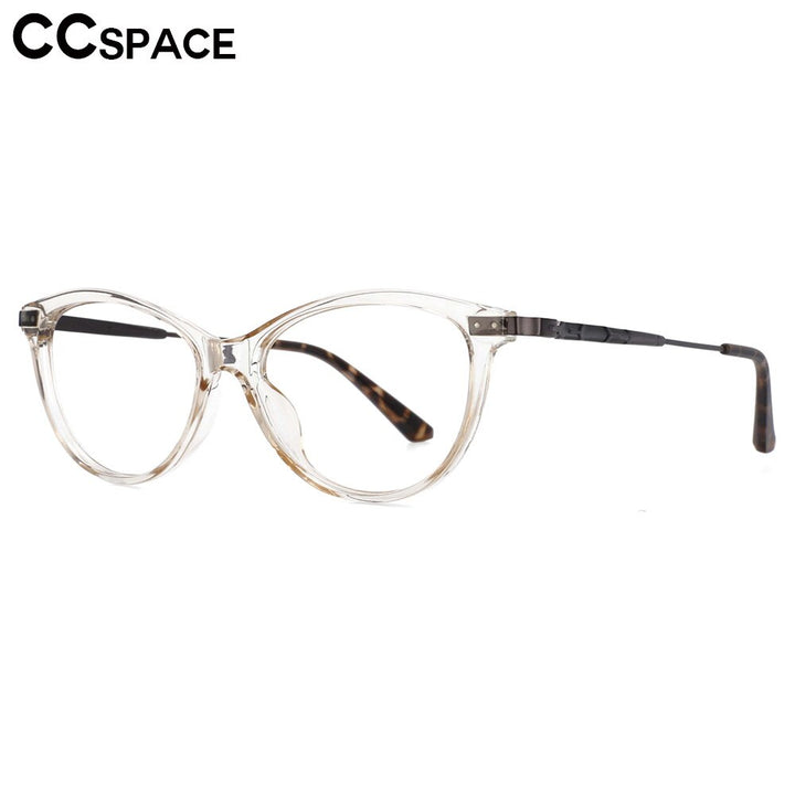 CCspace Unisex Full Rim Cat Eye Tr 90 Titanium Frame Eyeglasses 53754 Full Rim CCspace