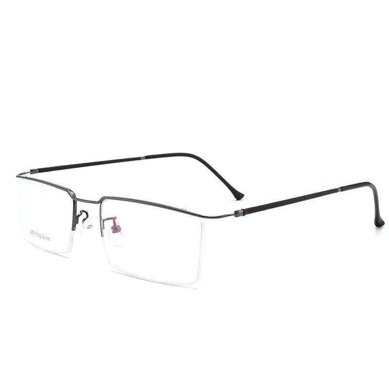 Bclear Men's Semi Rim Square Titanium Alloy Eyeglasses Sc2533 Semi Rim Bclear gun gray