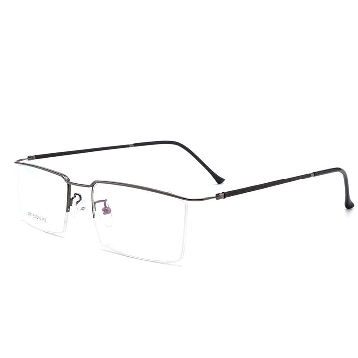 Bclear Men's Semi Rim Square Titanium Alloy Eyeglasses Sc2533 Semi Rim Bclear gun gray
