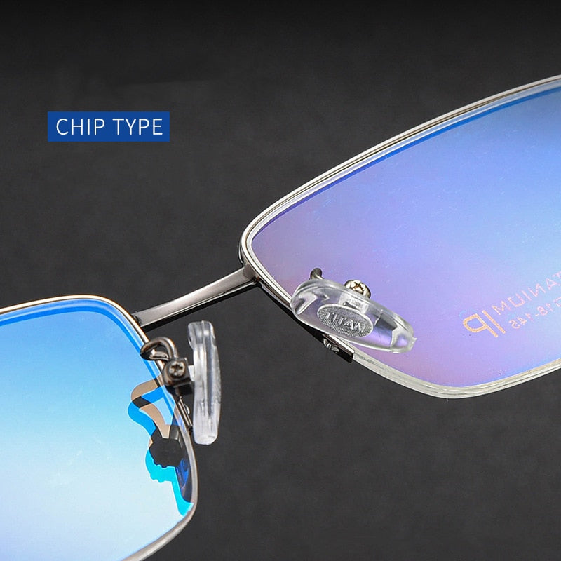 Yimaruili Men's Semi Rim β Titanium Frame Eyeglasses 1052 Semi Rim Yimaruili Eyeglasses