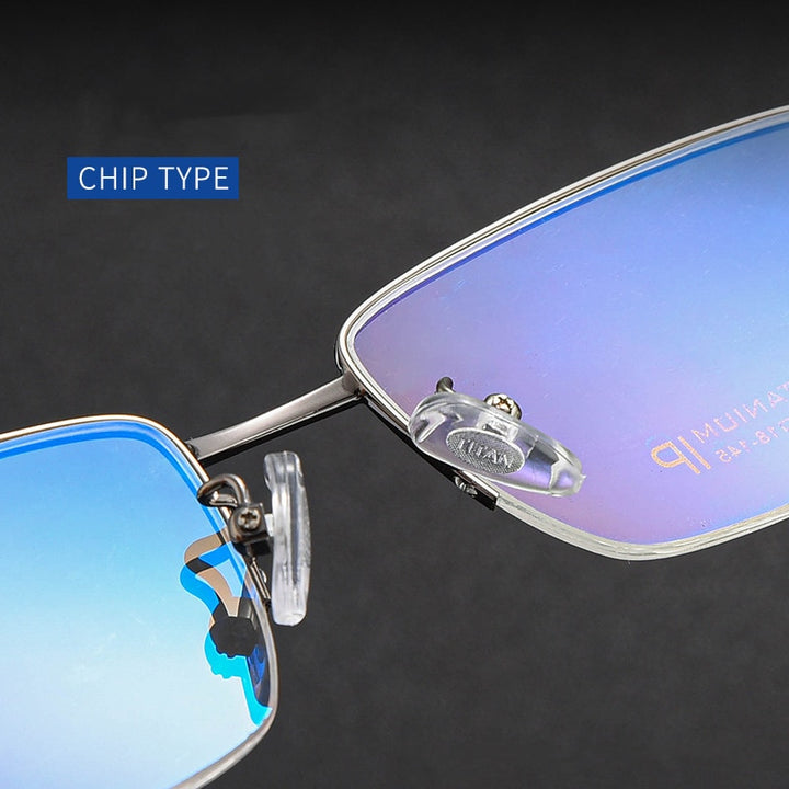 Yimaruili Men's Semi Rim β Titanium Frame Eyeglasses 1052 Semi Rim Yimaruili Eyeglasses