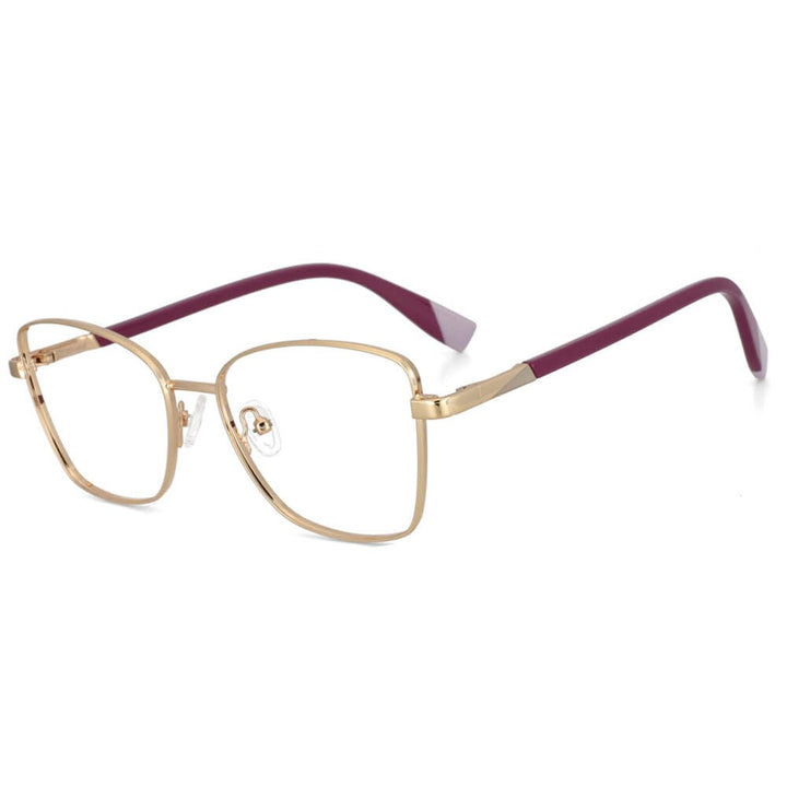 CCspace Women's Full Rim Square Alloy Frame Eyeglasses 53704 Full Rim CCspace Gold