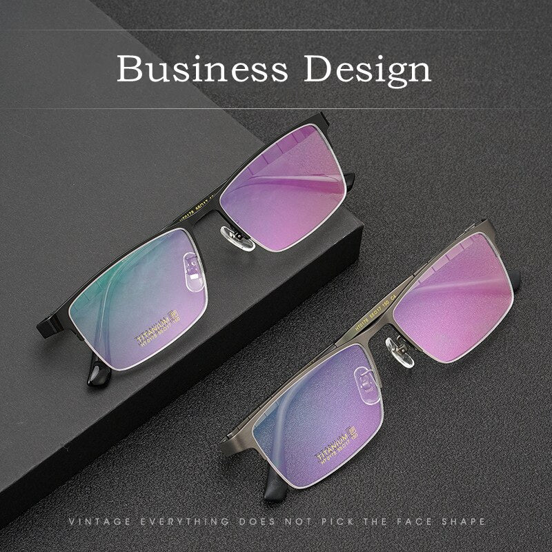 Yimaruili Unisex Semi Rim Round Titanium IP Frame Eyeglasses  HT0178 Semi Rim Yimaruili Eyeglasses