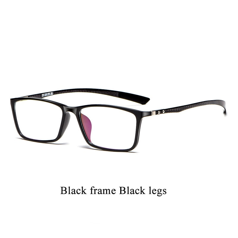 Unisex Full Rim Carbon Fiber Titanium Frame Eyeglasses H0017 Full Rim Bclear black  