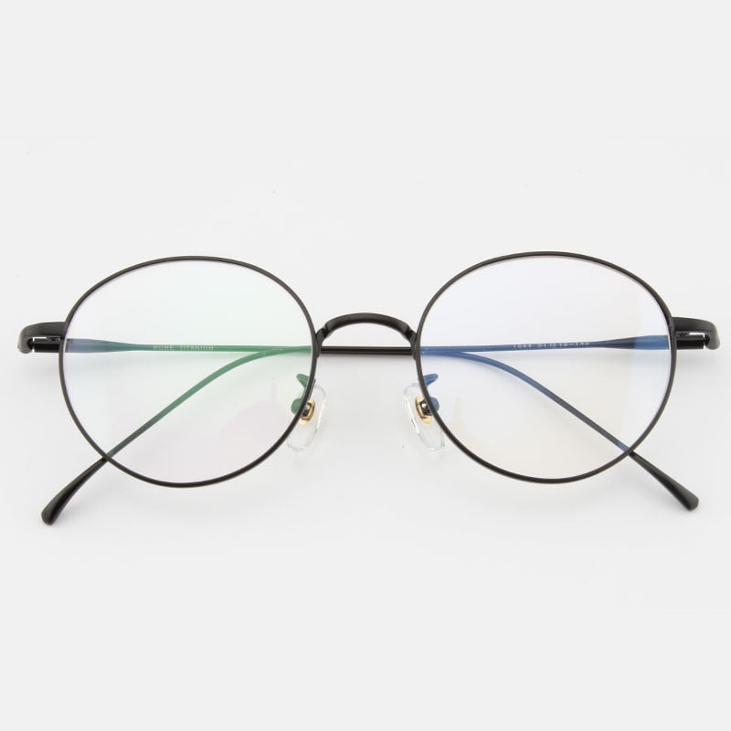 Muzz Unisex Full Rim Round Titanium Frame Eyeglasses 6144 Full Rim Muzz BLACK