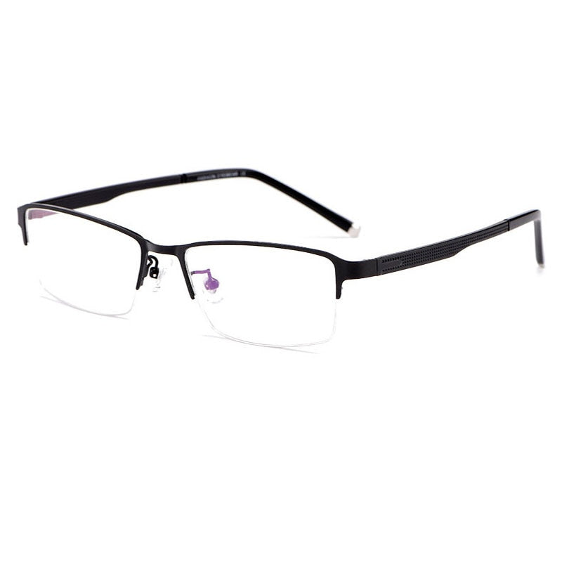 Hotochki Men's Semi Rim Rectangular Alloy Frame Eyeglasses 3095 Semi Rim Hotochki