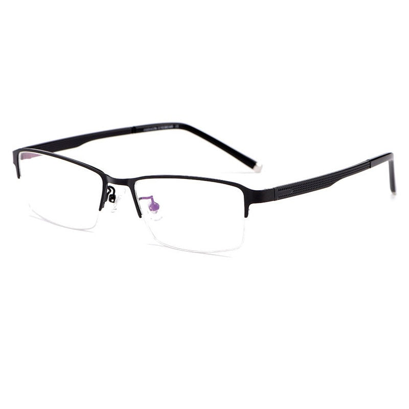 Hotochki Men's Semi Rim Rectangular Alloy Frame Eyeglasses 3095 Semi Rim Hotochki   