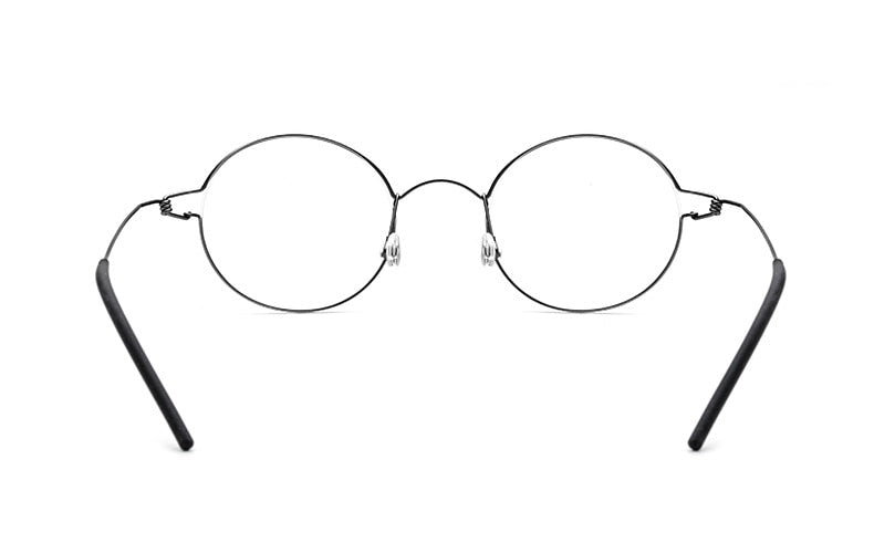 Yimaruili Unisex Full Rim Screwless Titanium Alloy Round Frame Eyeglasses 28607 Full Rim Yimaruili Eyeglasses