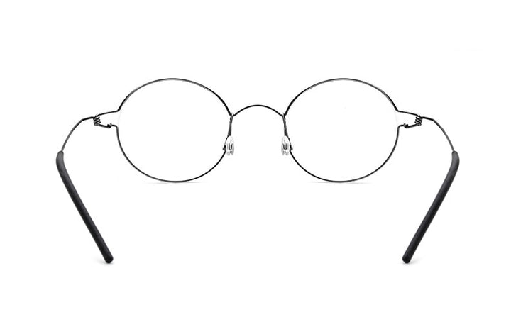 Yimaruili Unisex Full Rim Screwless Titanium Alloy Round Frame Eyeglasses 28607 Full Rim Yimaruili Eyeglasses