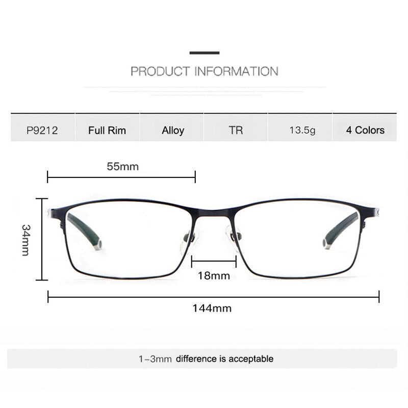 Gmei Unisex Eyeglasses Alloy Full Rim Styles And Half Rim Frame P9211 Semi Rim Gmei Optical