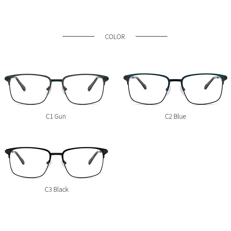 Kansept Men's Full Rim Square Stainless Steel Alloy Frame Eyeglasses Tm004 Full Rim Kansept   