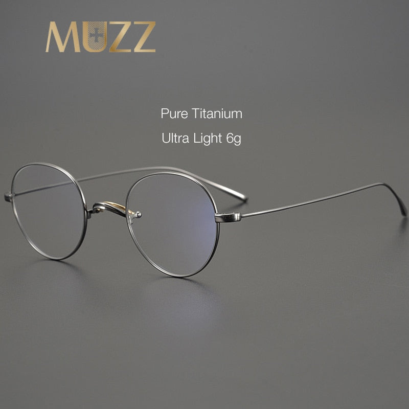 Muzz Unisex Full Rim Round Oval Titanium Frame Eyeglasses Mmmm1241 Full Rim Muzz