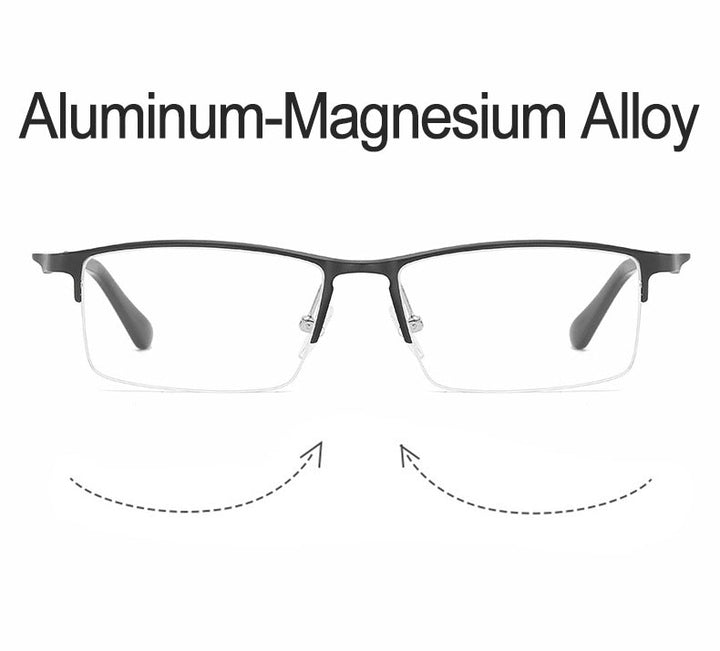 Hotochki Unisex Semi Rim Aluminum Magnesium Alloy Frame Eyeglasses 6297 Semi Rim Hotochki