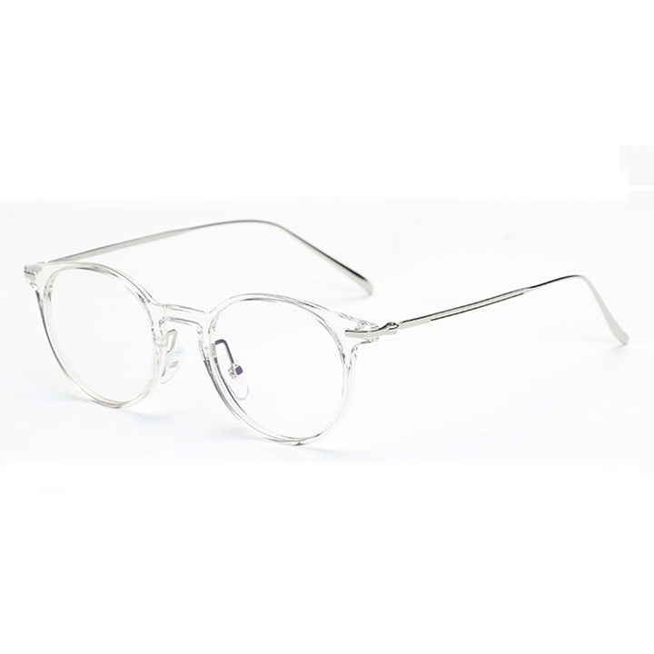 Handoer Unisex Full Rim Round Tr 90 Alloy Eyeglasses 6628 Full Rim Handoer