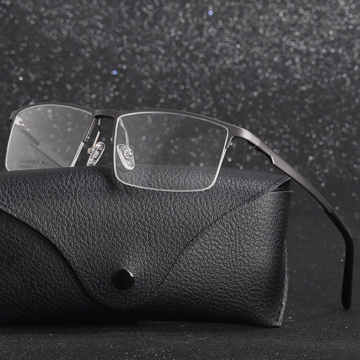 Hotochki Unisex Semi Rim Aluminum Magnesium Alloy Frame Eyeglasses 6331 Semi Rim Hotochki