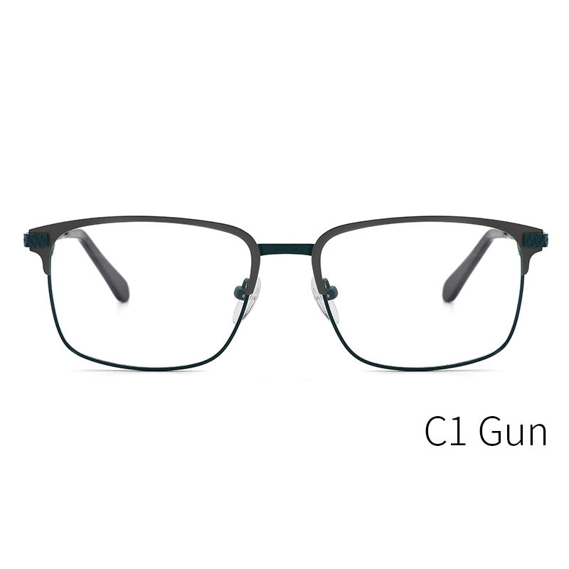 Kansept Men's Full Rim Square Stainless Steel Alloy Frame Eyeglasses Tm004 Full Rim Kansept TM004C1