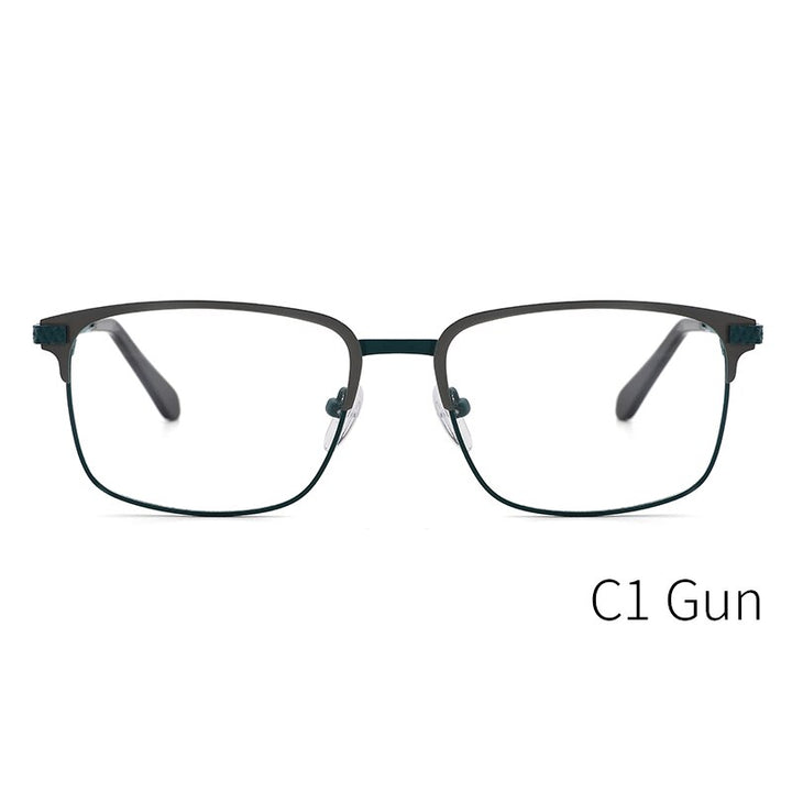 Kansept Men's Full Rim Square Stainless Steel Alloy Frame Eyeglasses Tm004 Full Rim Kansept TM004C1