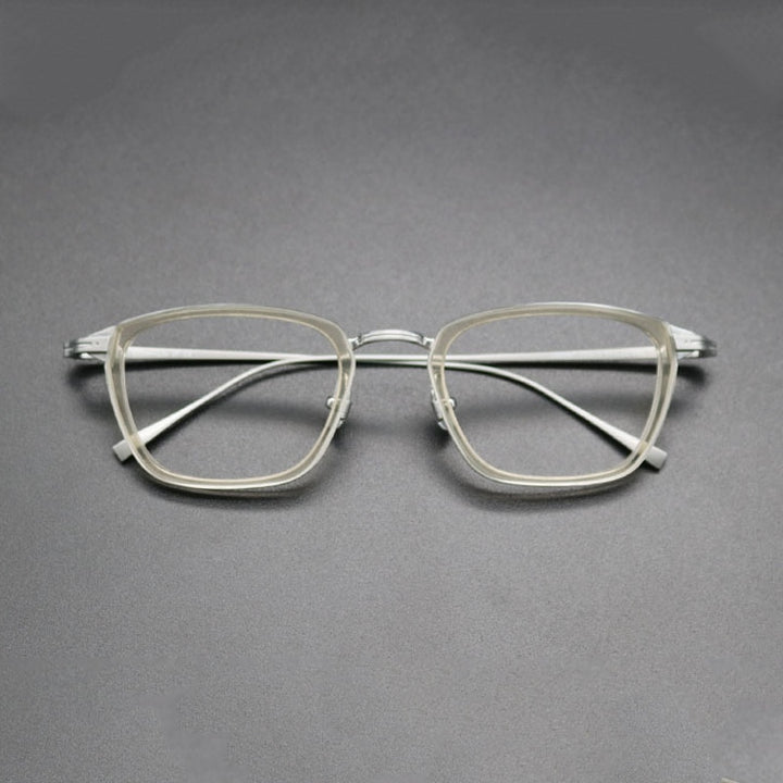 Gatenac Unisex Full Rim Square Acetate Titanium Frame Eyeglasses Gxyj548 Full Rim Gatenac 4