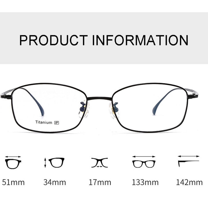 Hotochki Men's Full Rim Titanium Frame Eyeglasses 8508 Full Rim Hotochki