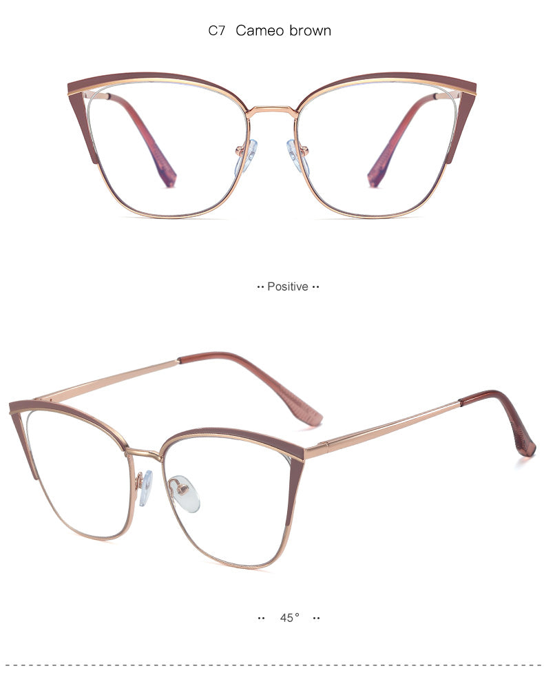 Hotony Women's Full Rim Cat Eye TR 90 Resin Alloy Frame Eyeglasses 95778 Full Rim Hotony