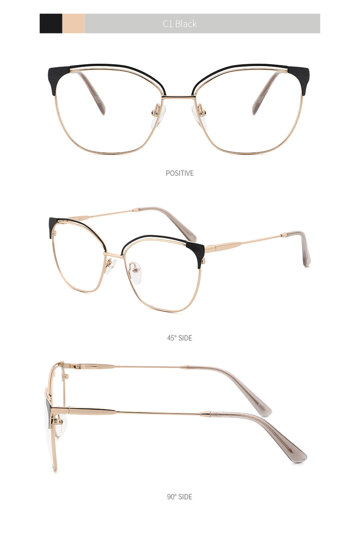 Kansept Women's Full Rim Cat Eye Stainless Steel Frame Eyeglasses Mg3532 Full Rim Kansept