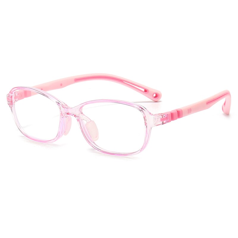 Oveliness Unisex Children's Full Rim Square Tr 90 Titanium Eyeglasses Trd104 Full Rim Oveliness c8 pink  