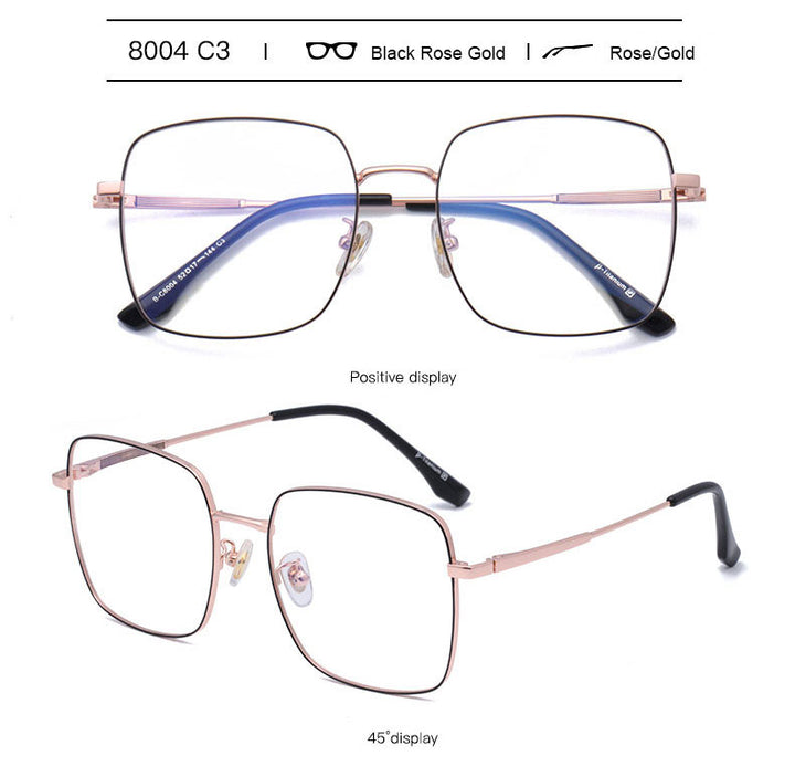 Hotony Unisex Full Rim Titanium Polygon Frame Eyeglasses 8004 Full Rim Hotony