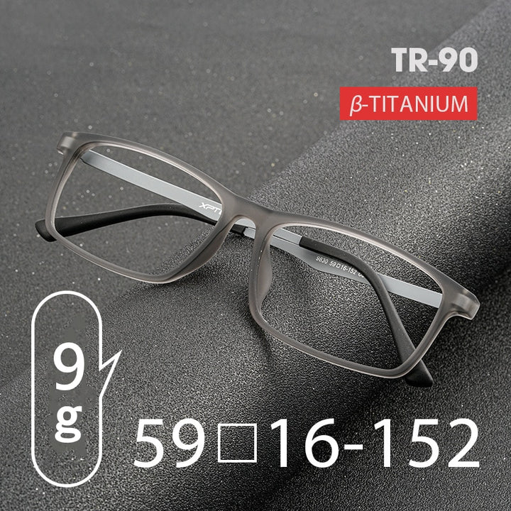 Yimaruili Men's Full Rim TR 90 Resin β Titanium Frame Eyeglasses 9830 Full Rim Yimaruili Eyeglasses