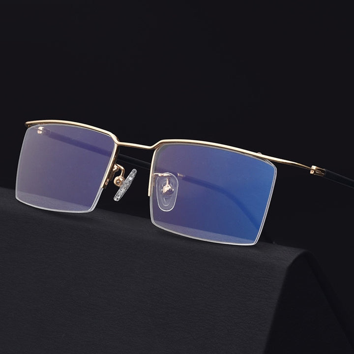 Hotochki Unisex Semi Rim Titanium Alloy Frame Eyeglasses 6341 Semi Rim Hotochki
