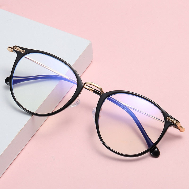 Yimaruili Women's Full Rim Round Resin Metal Frame Eyeglasses 8303 Full Rim Yimaruili Eyeglasses