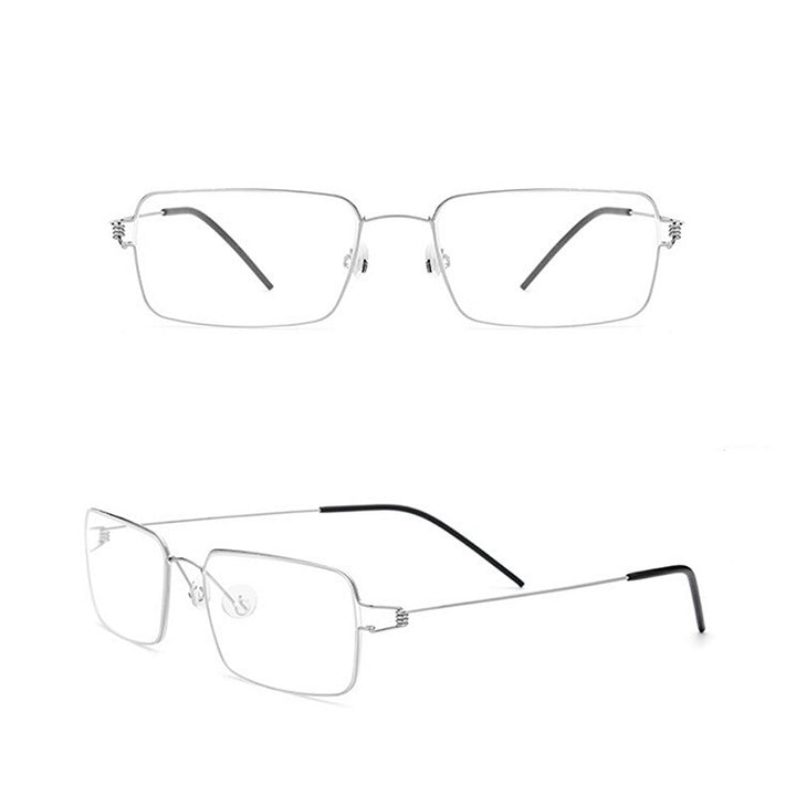 Yimaruili Unisex Full Rim Screwless Titanium Alloy Frame Eyeglasses 28606 Full Rim Yimaruili Eyeglasses Silver