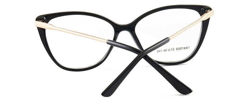 Hotony Woman's Full Rim Cat Eye TR 90 Resin Alloy Frame Eyeglasses 7008 Full Rim Hotony