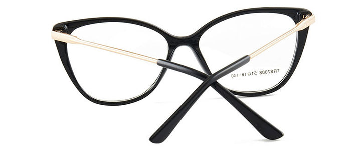 Hotony Woman's Full Rim Cat Eye TR 90 Resin Alloy Frame Eyeglasses 7008 Full Rim Hotony