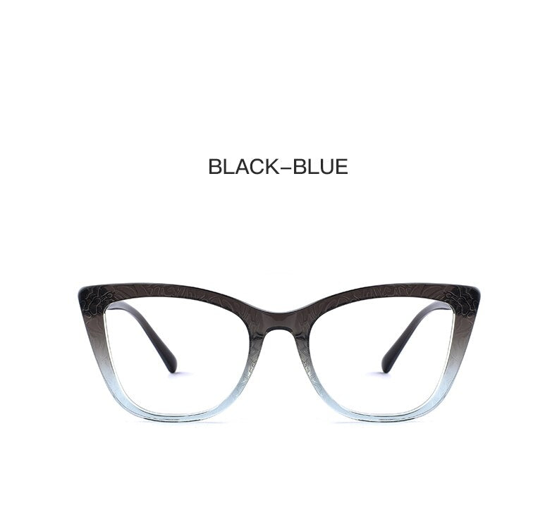 Hotochki Women's Full Rim Cat Eye TR-90 Resin Acetate Frame Eyeglasses Z508 Full Rim Hotochki
