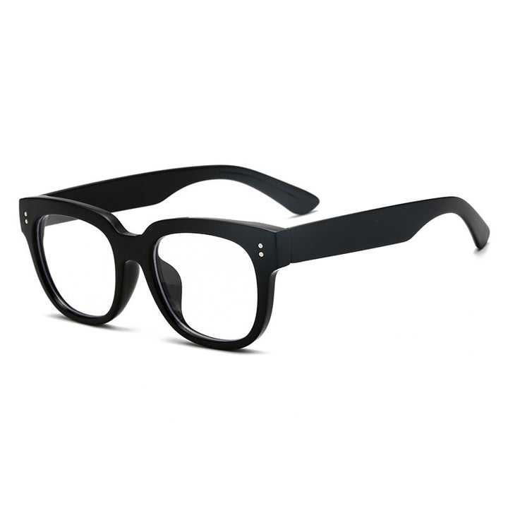 CCspace Unisex Full Rim Square Rectangle Resin Alloy Rivet Frame Eyeglasses 47086 Full Rim CCspace China black